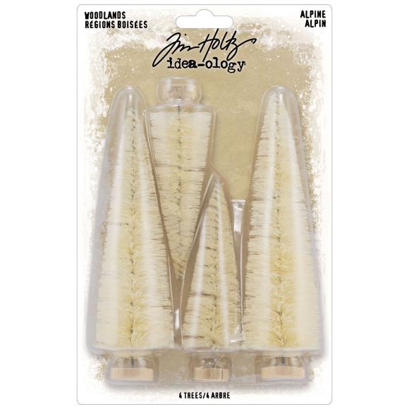 Bottle Brush Trees (Set of 4) - Tim Holtz 'Idea-Ology' Collection