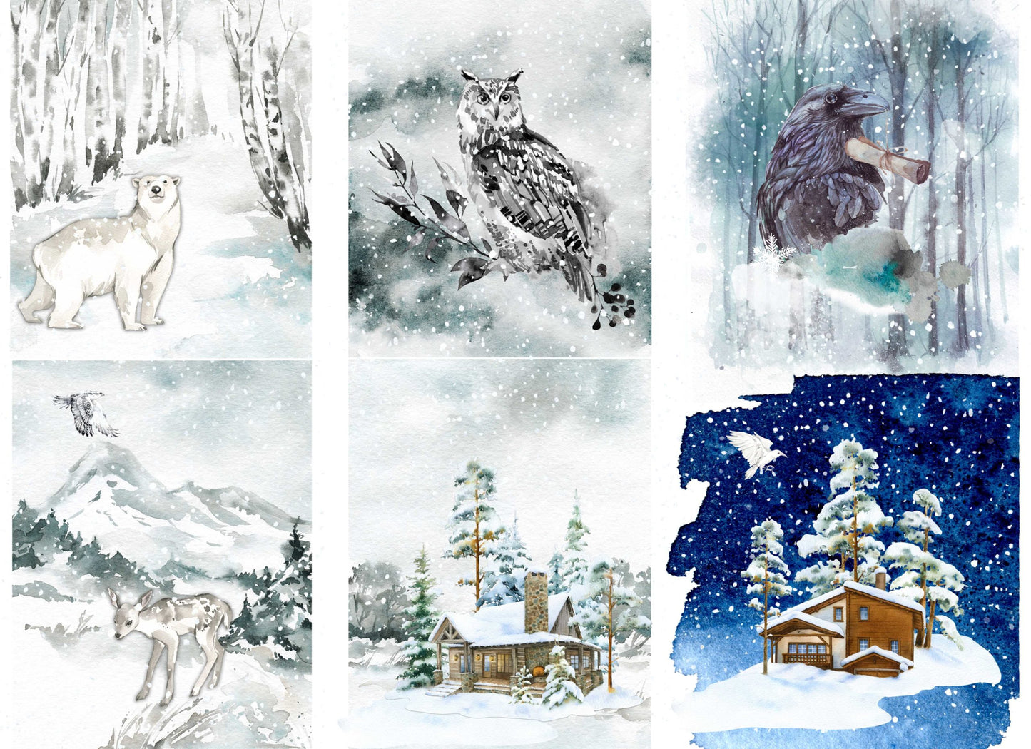 Winter Project Blocks- Roycycled Decoupage Paper