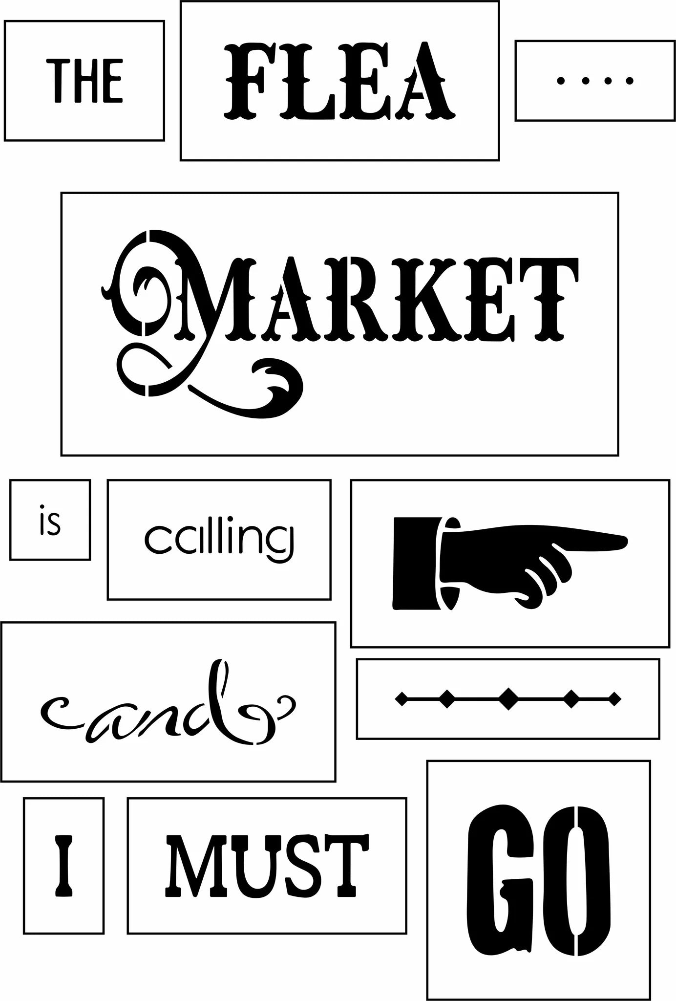 The Flea Market Sign Bar Kit | JRV Stencil Designed by Debi from Debi's Design Diary