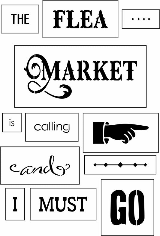 The Flea Market Sign Bar Kit | JRV Stencil Designed by Debi from Debi's Design Diary