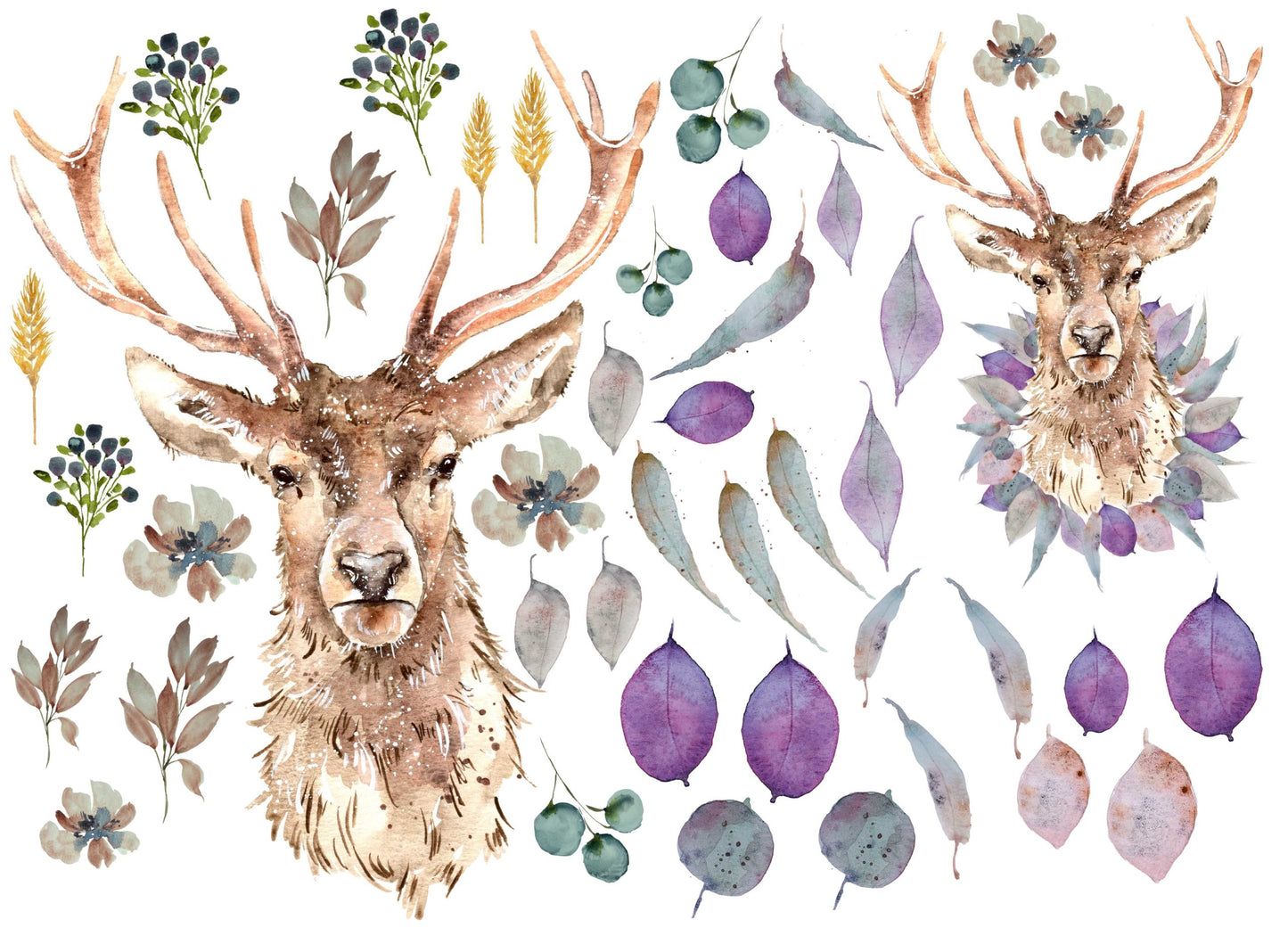 Winter Stag- Roycycled Decoupage Paper
