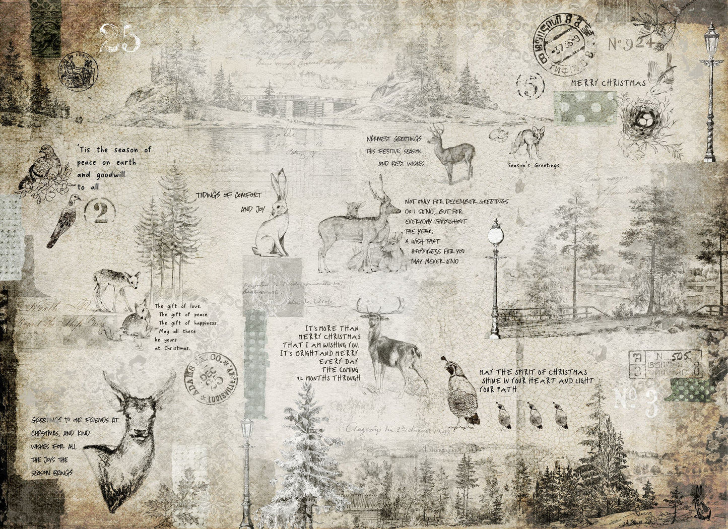 Christmas Journal - 20" x 30" Decoupage Paper - Roycycled