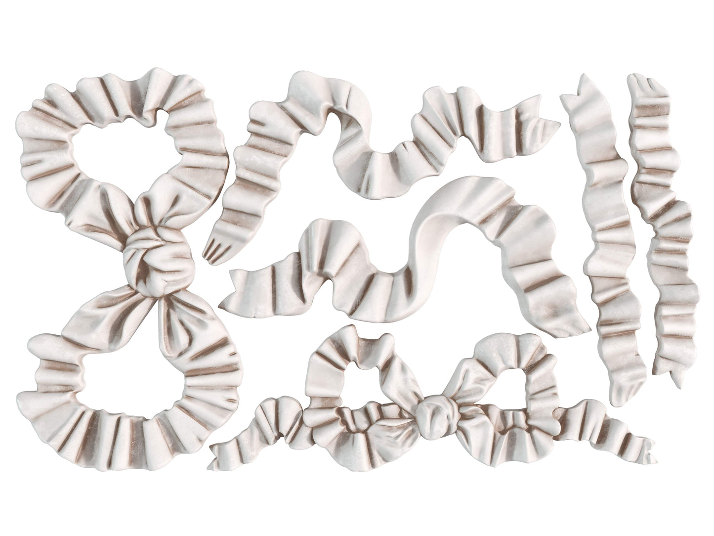 Clay castings of bows made with the IOD mould 'Bows'.