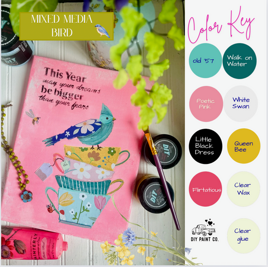 Paint by Stencil Mixed Media Bird Kit by DIY Paint! Limited supply!