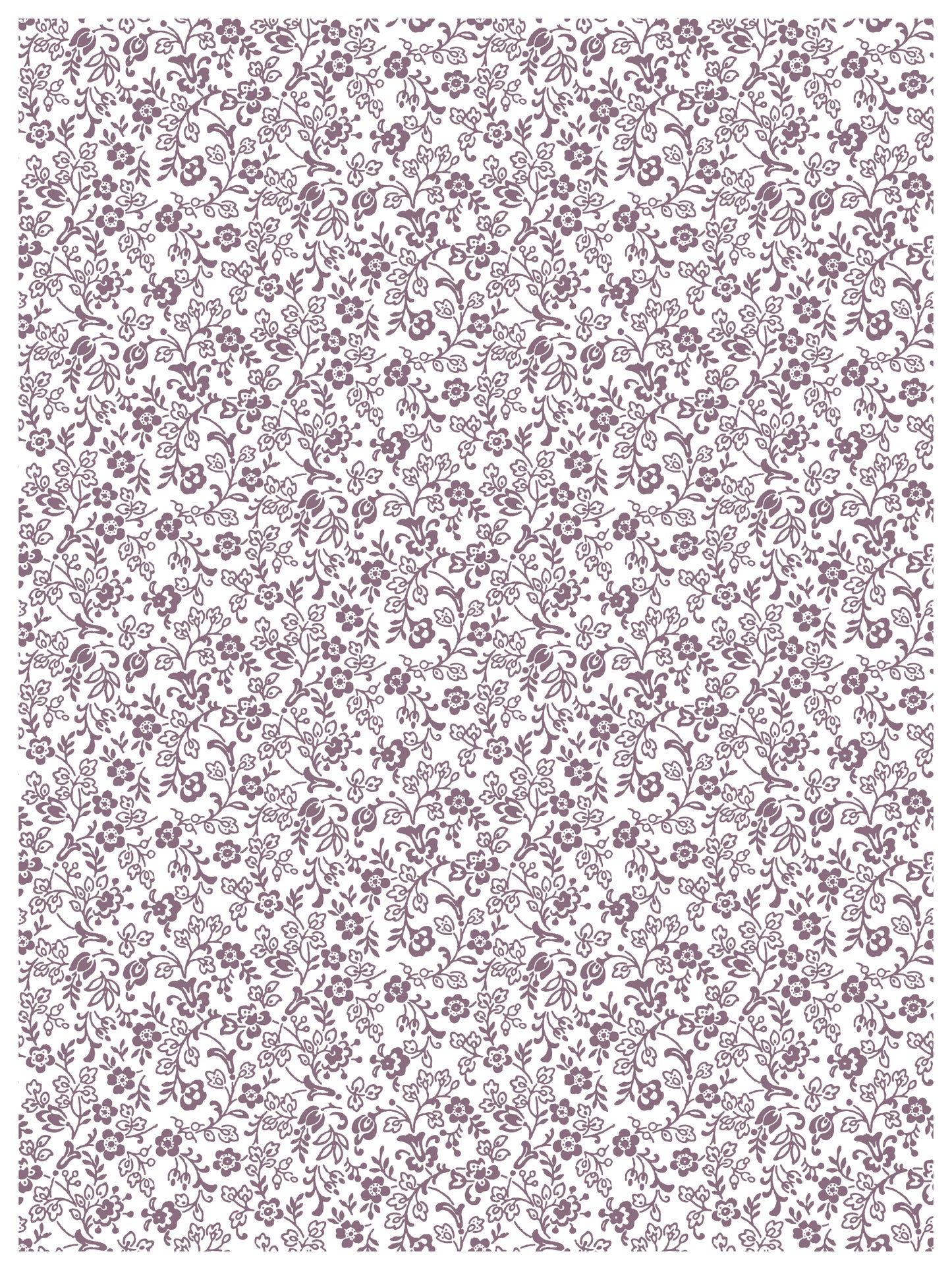 Ditsy Bloom IOD floral pattern with small flowers on a white background