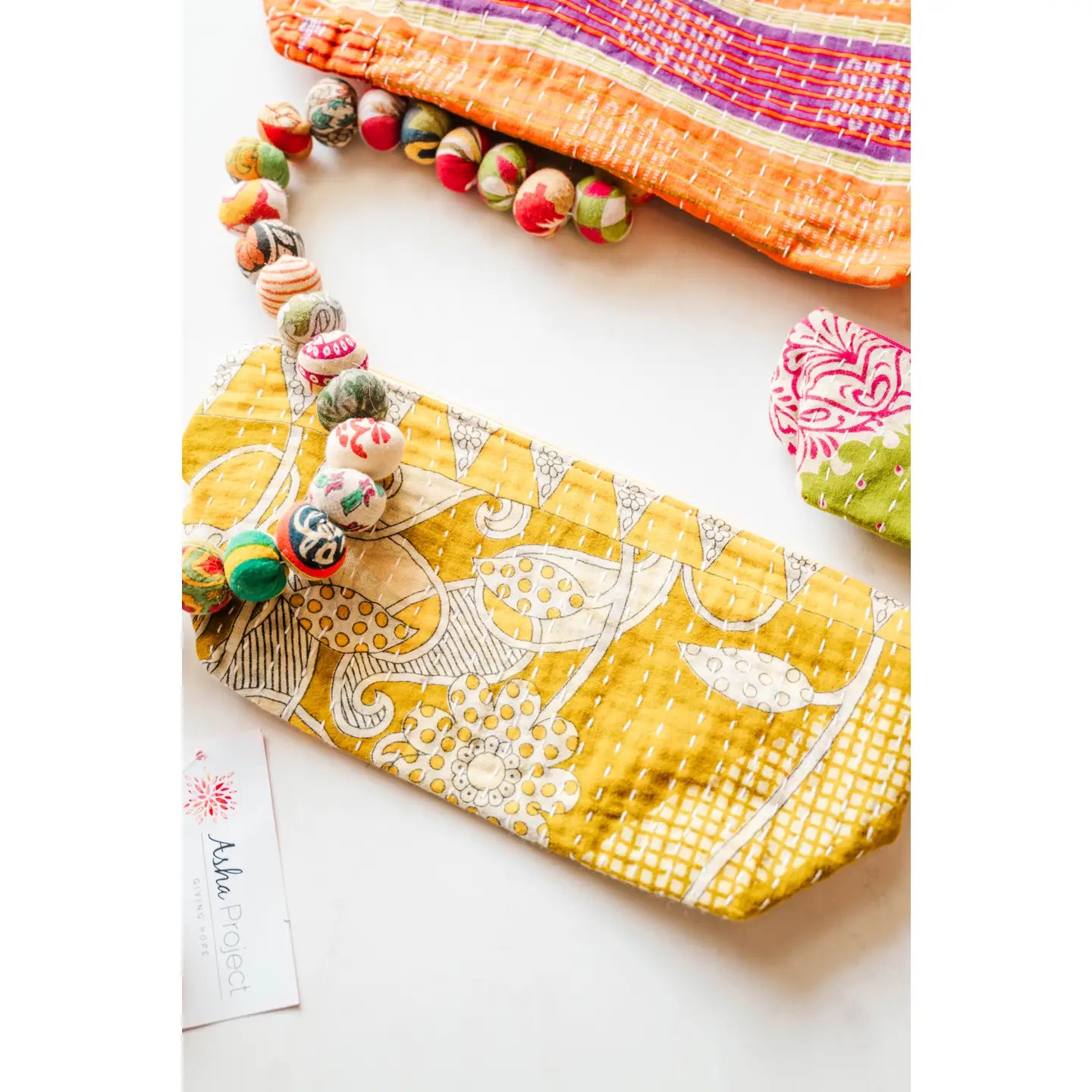 Kantha Cosmetic Bag, large- Asha Project