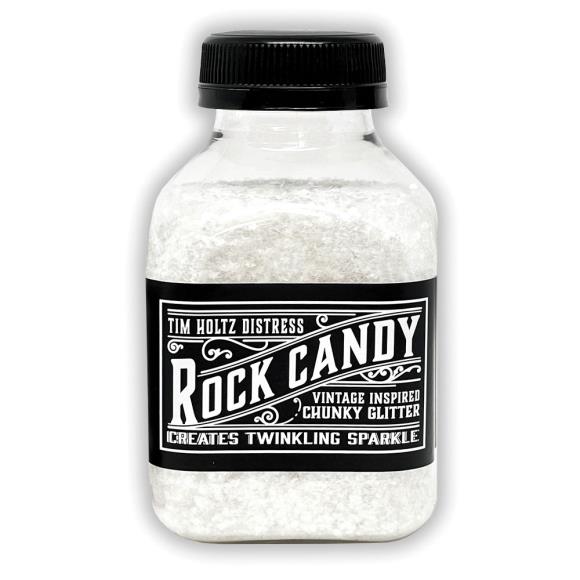Bottle of Tim Holtz Distress Rock Candy chunky glitter on a white background