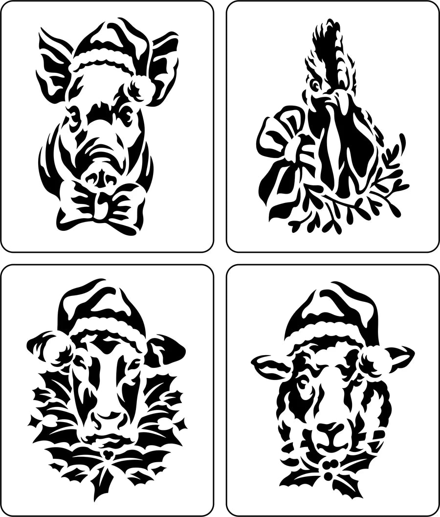 Christmas Farm Animal Minis-JRV Stencils