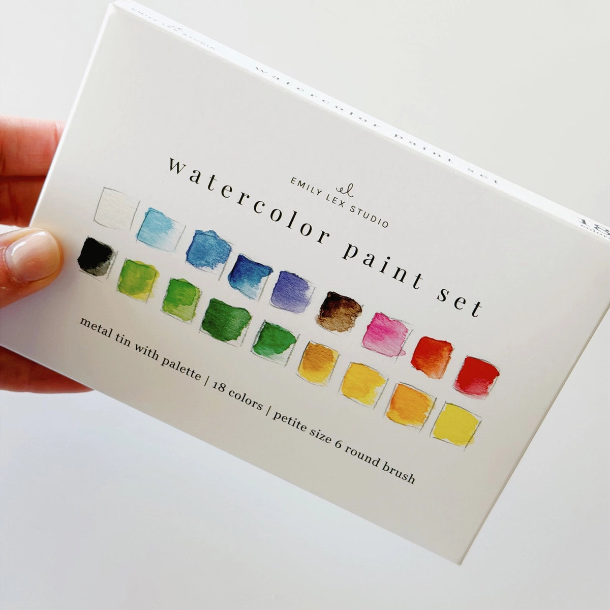 Watercolor paint set, 18 colors - by Emily Lex