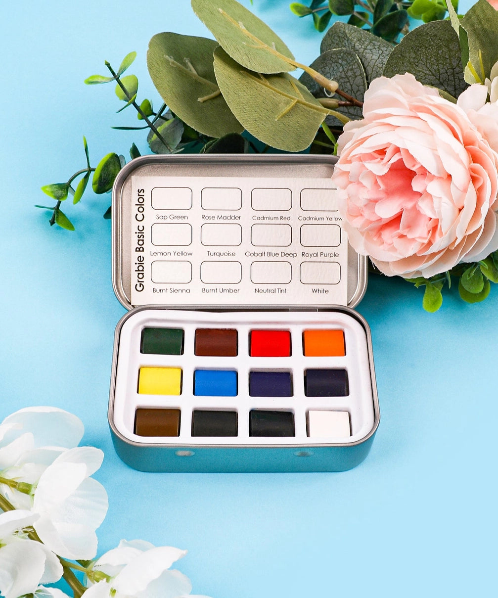 Grabie Watercolor Pocket Set - 12 Essential Artist-Grade Colors