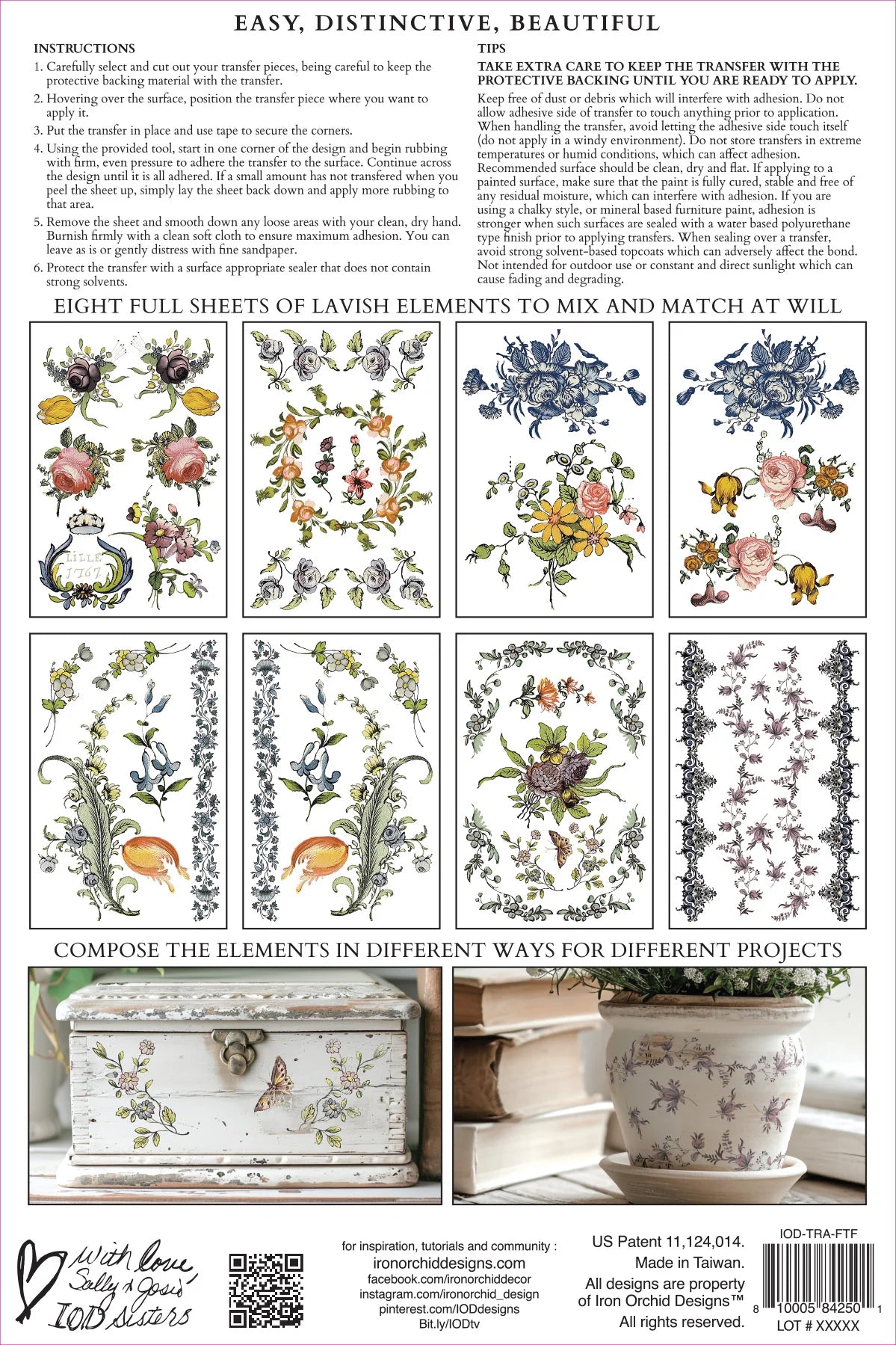 Fairytale Florals - IOD Transfer 8 x 12 pad