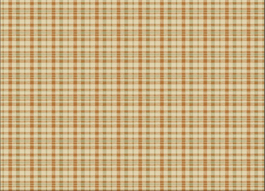 Decoupage paper design of tan, brown, and green plaid.