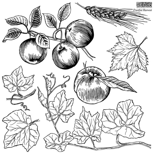 RETIRED Fruitful Harvest Stamp, Two, 12" x 12" Sheets
