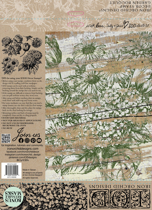 Garden Bouquet - 12” X 12” Floral Decor Stamp - IOD