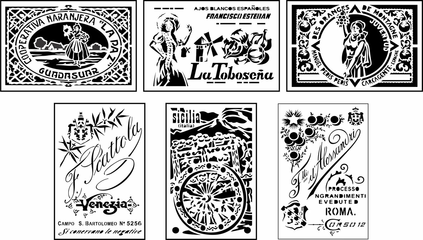 Italian Labels Mini Pack- JRV Stencils