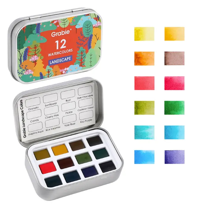 Grabie Watercolor Pocket Set - 12 Landscape Artist-Grade Colors