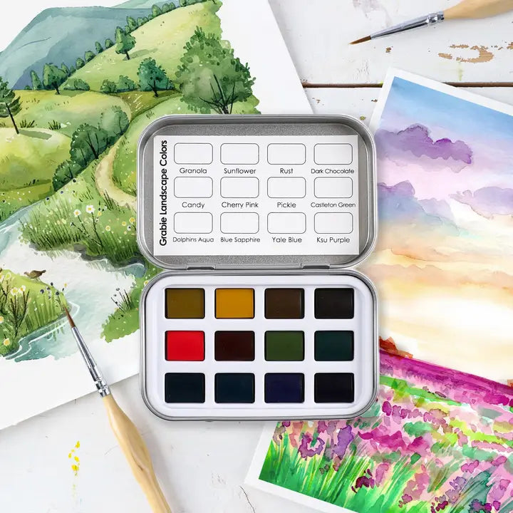Grabie Watercolor Pocket Set - 12 Landscape Artist-Grade Colors