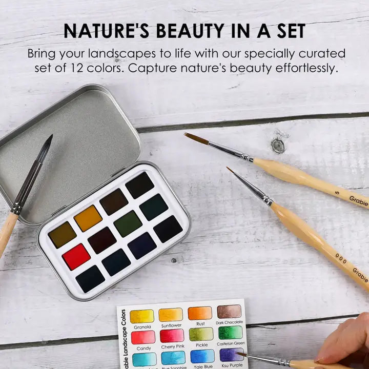 Grabie Watercolor Pocket Set - 12 Landscape Artist-Grade Colors
