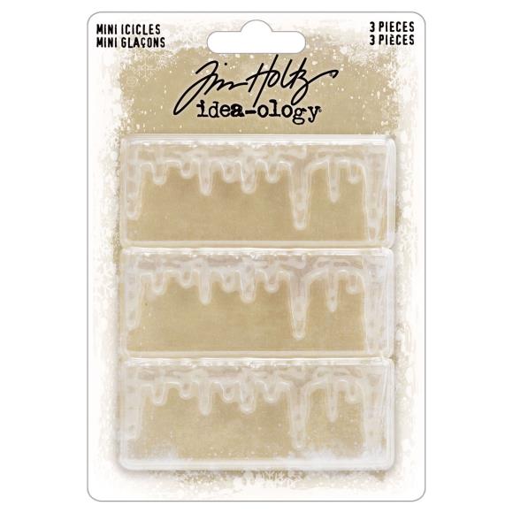 Packaged mini icicles with 'Tim Holtz Idea-ology' branding on a white background