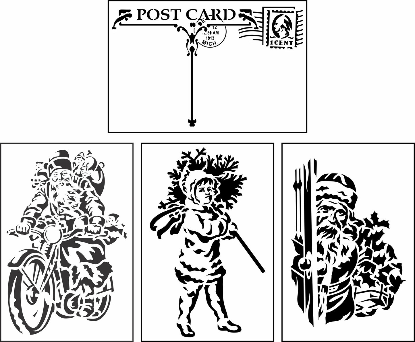 Christmas Post Card 1- JRV Stencils