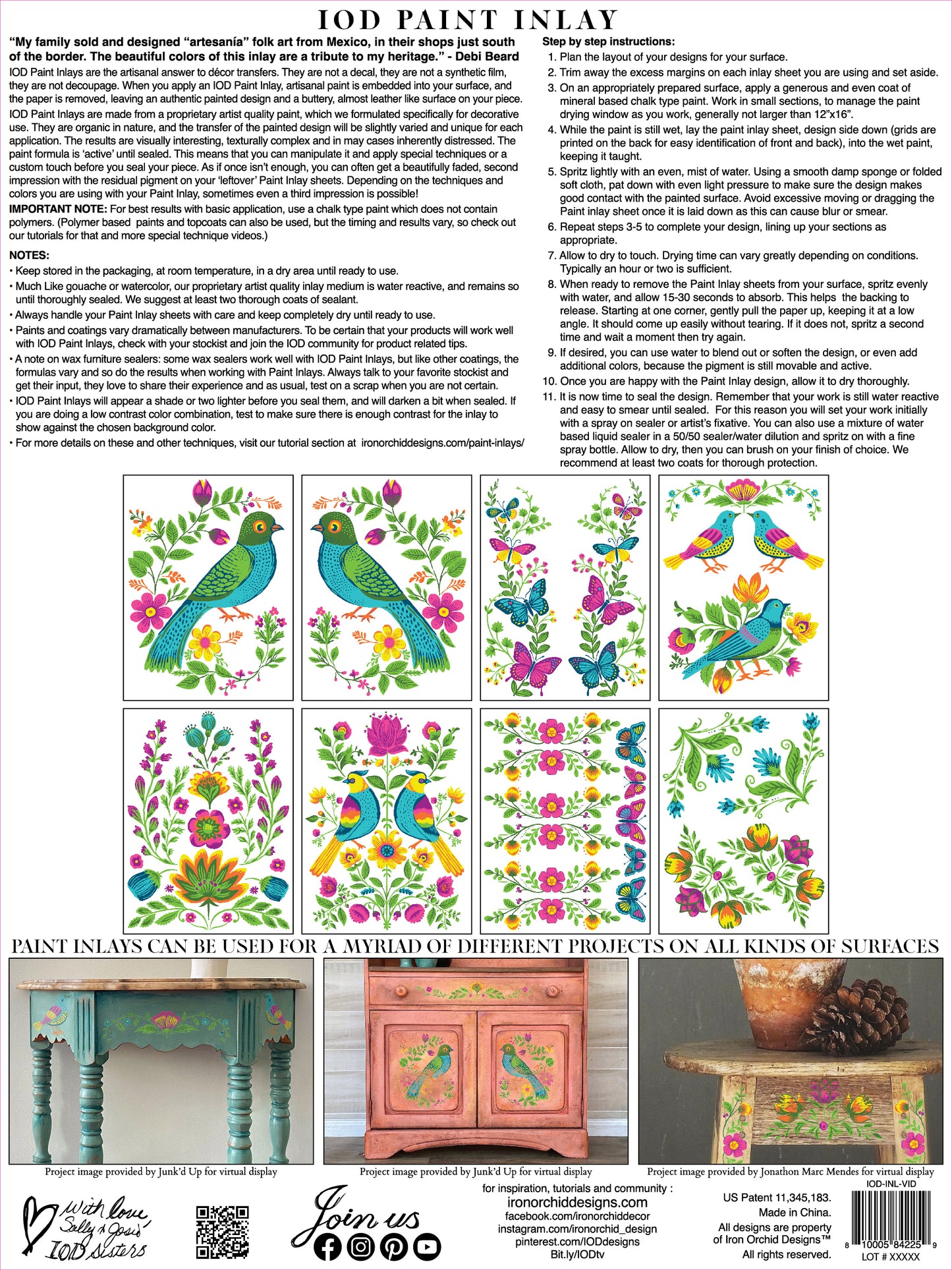 Vida Flora - IOD Paint Inlay by Debi Beard