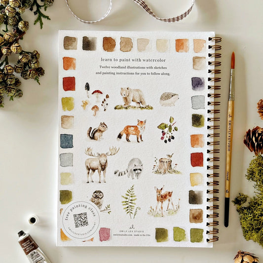 Woodland - Beginner-Friendly Watercolor Workbook - Emily Lex Studio