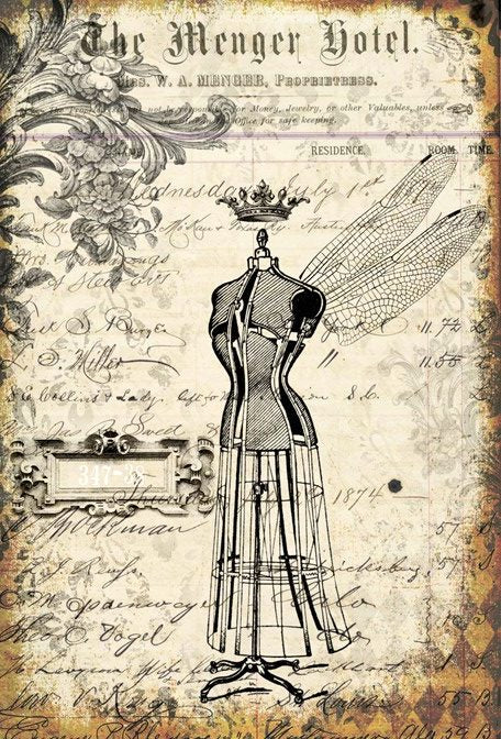 Grunge Dress Form- Roycycled Decoupage Paper
