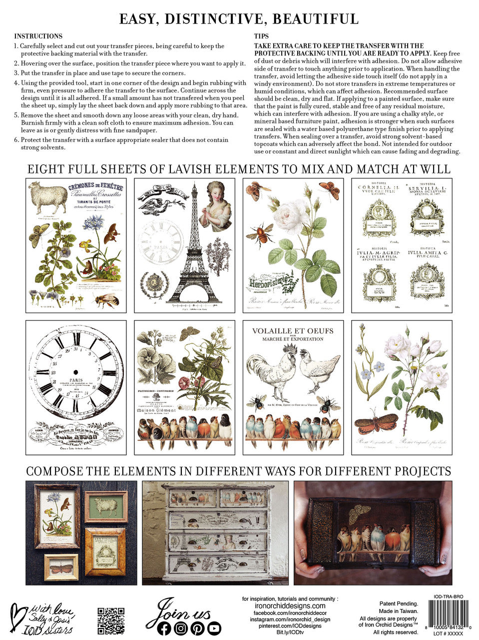 Brocante - 12" x 16" Romantic Transfer Pad - IOD