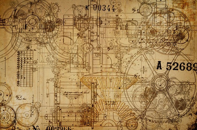 Mechanics- Roycycled Decoupage Paper