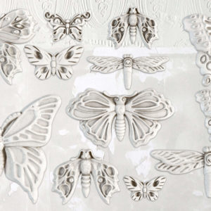 Clay castings of different sized butterflies in the shape of the "Monarch" mould from IOD