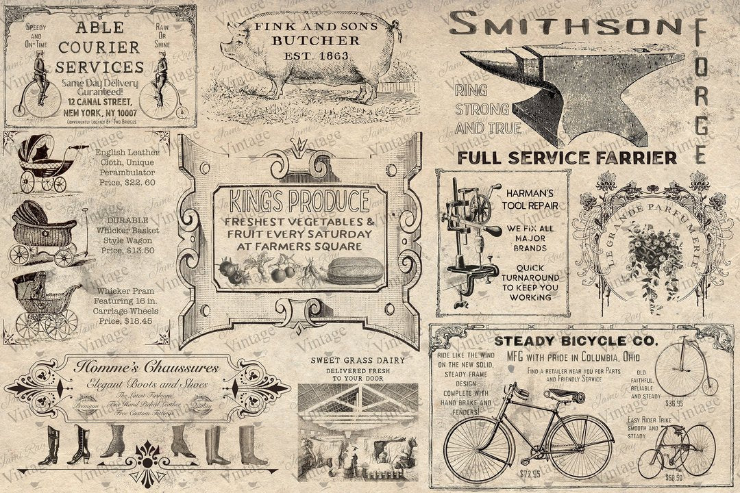 Newsprint - 20” x 30” JRV Decoupage Paper