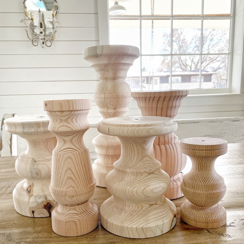 JRV Candlesticks- wooden unfinished