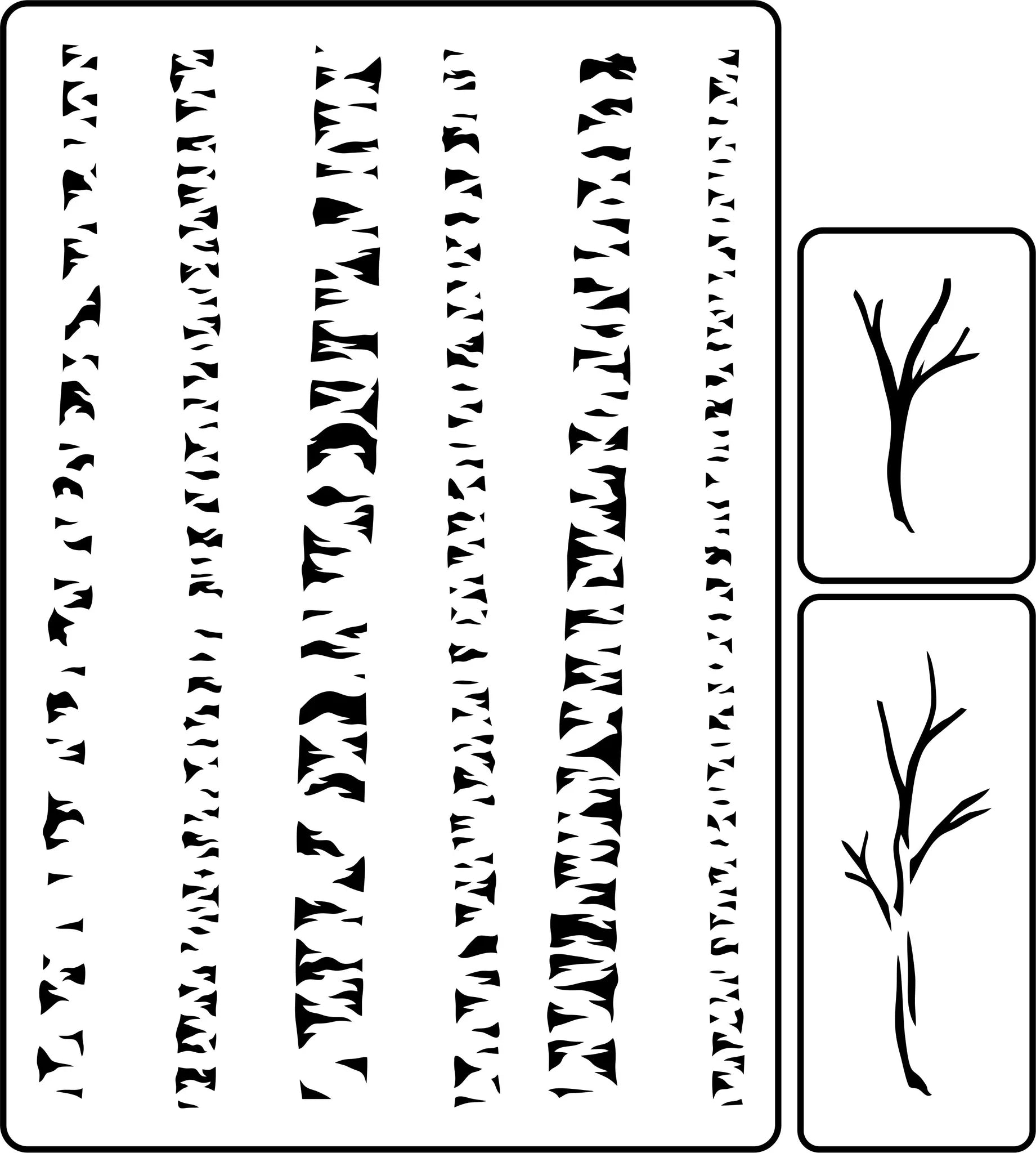 Silver Birch Stencil Mama Bear Blue