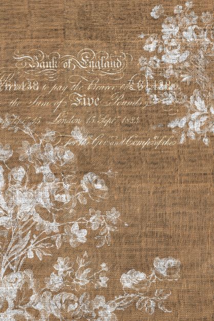 Floral Burlap Portrait - 20" x 30" Decoupage Paper - Roycycled