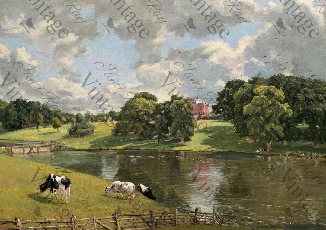 Cows by a River | JRV A4 Rice Paper