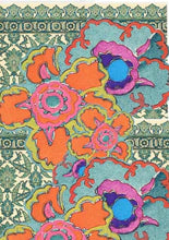 A3 size decoupage paper sheet featuring abstract painted flowers on a bohemian background.