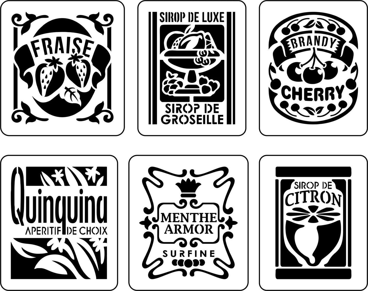Fruit Labels 2 stencil