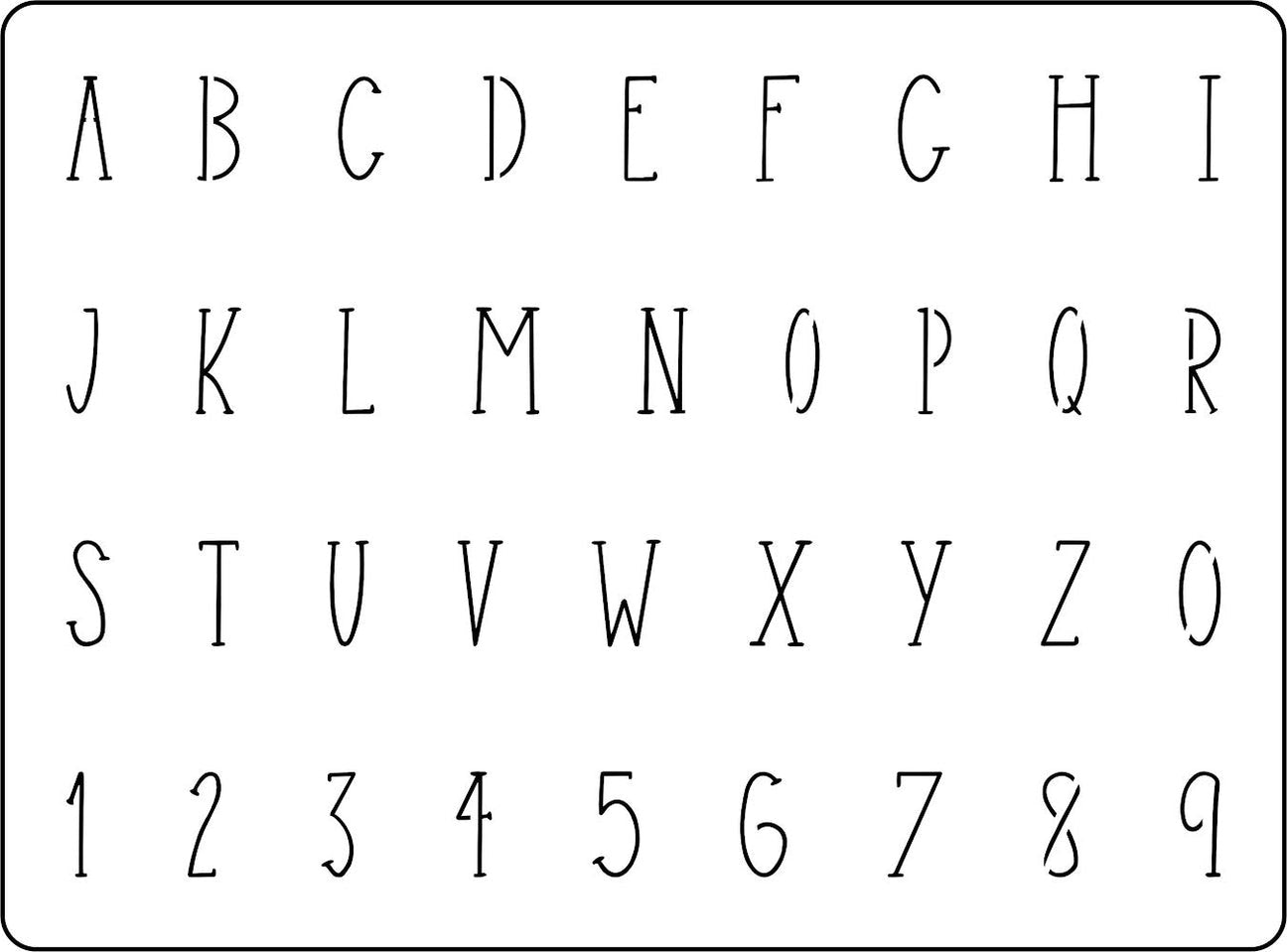 Letter Sheet- JRV stencil