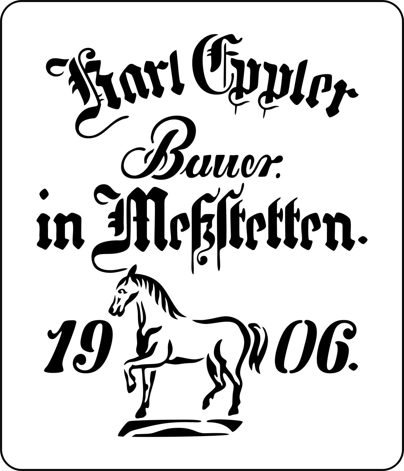 1906 Horse Grain Sack Stencil