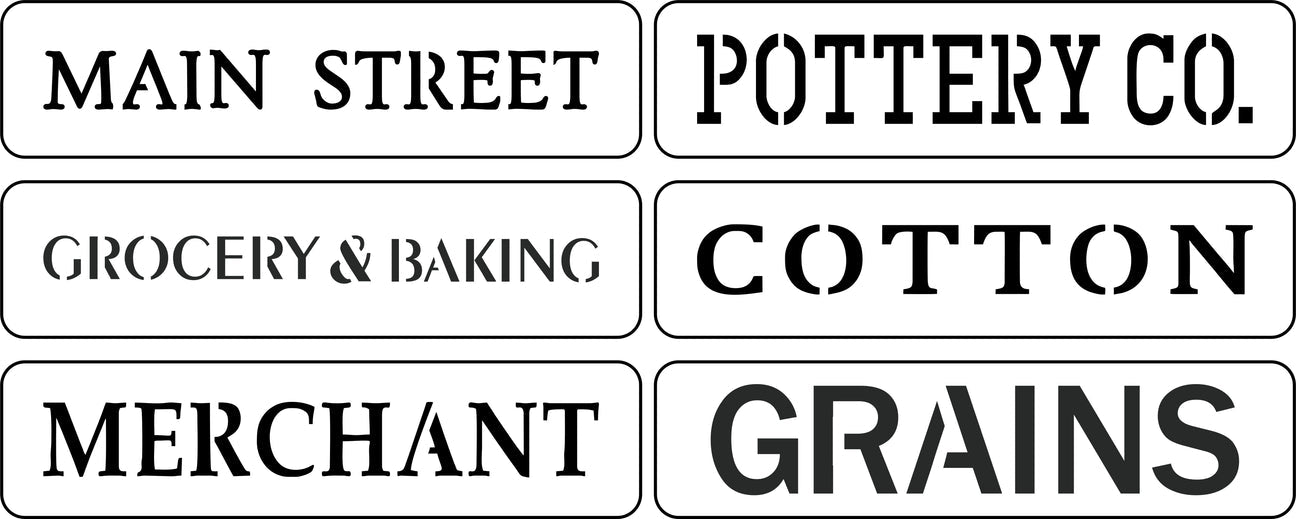 Main Street Word Pack Stencil