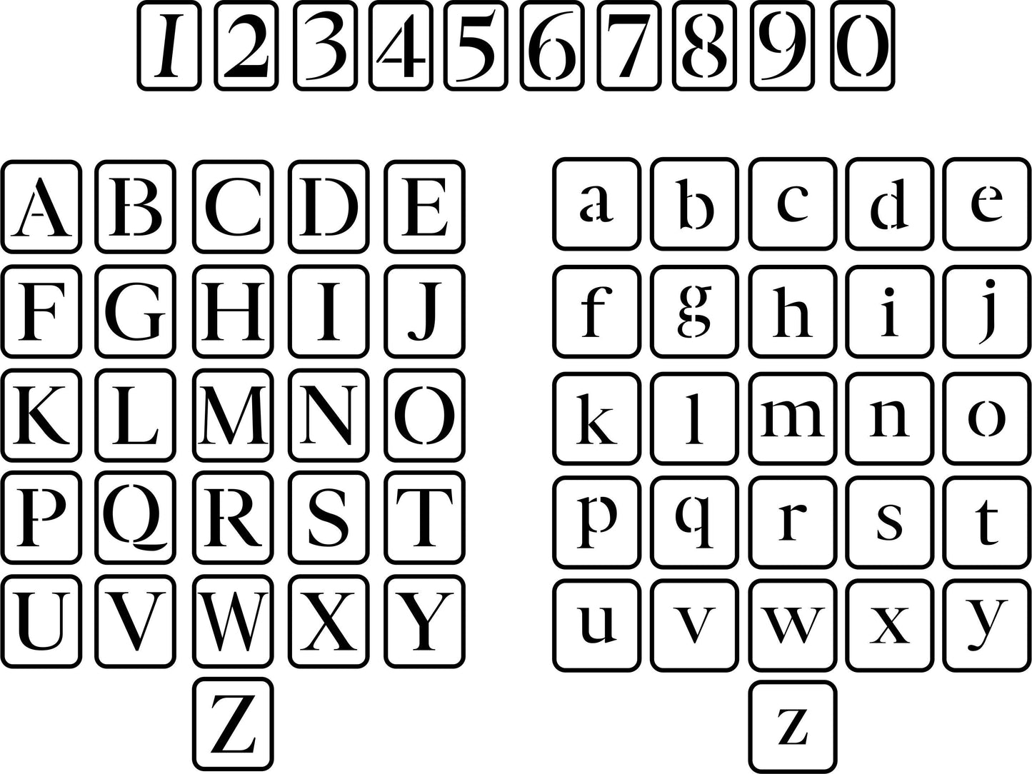 Letter/Number Trio | JRV Stencils