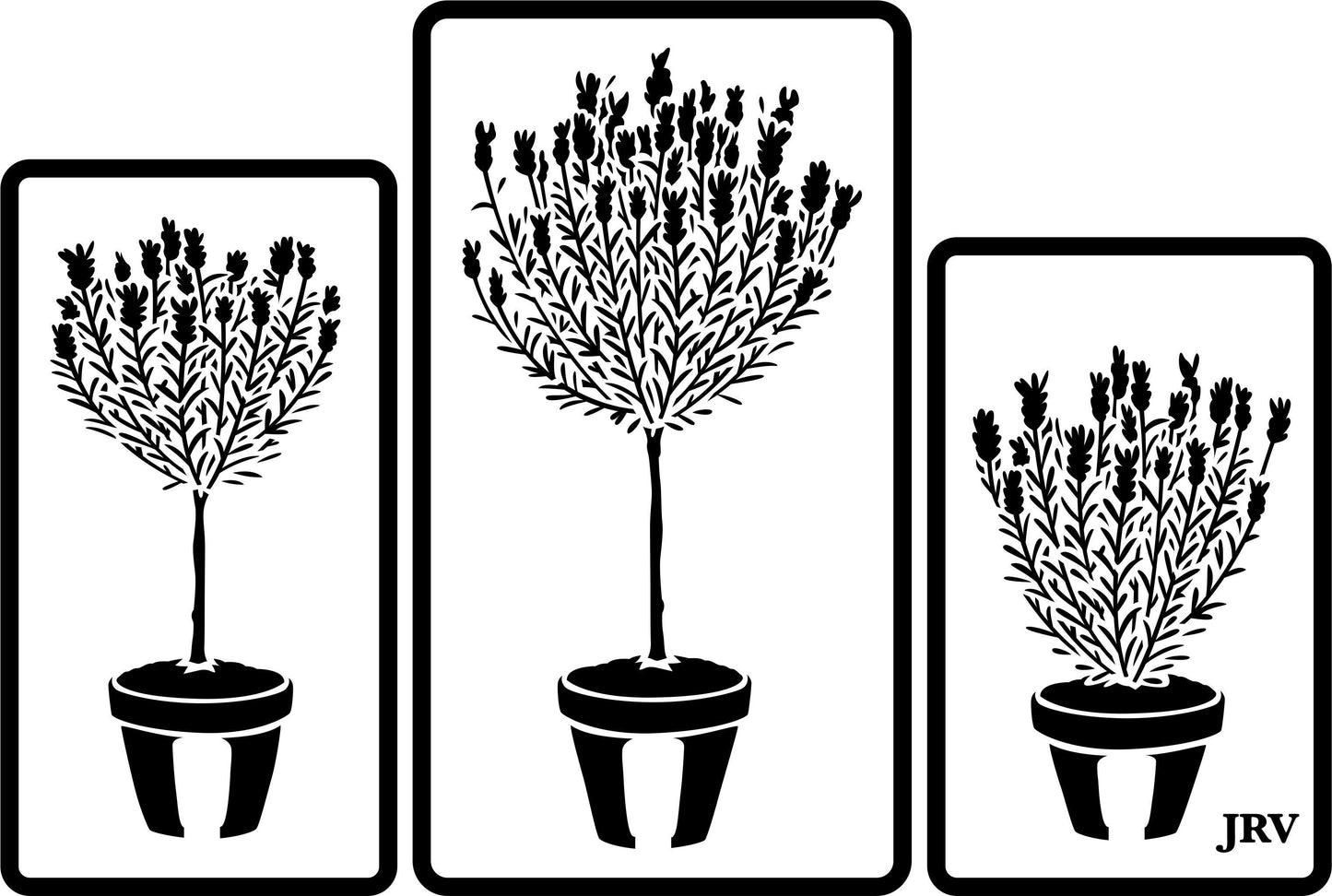 3 Lavender Pots | JRV Stencils