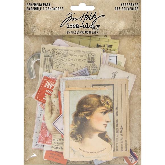 Keepsakes Ephemera Die-Cut Pack (95/pk) - Tim Holtz 'Idea-Ology' Collection