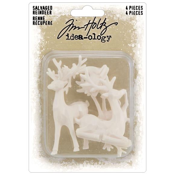 Tim Holtz Salvaged Reindeer (4/pk) - Tim Holtz 'Idea-Ology' Collection