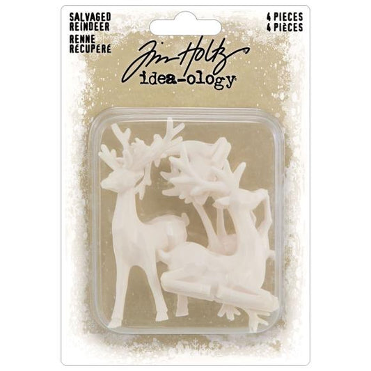 Tim Holtz Salvaged Reindeer (4/pk) - Tim Holtz 'Idea-Ology' Collection
