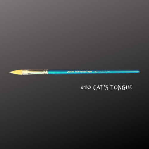 Cat's Tongue #10 Brush Pro Collection- Turquoise Iris Collection
