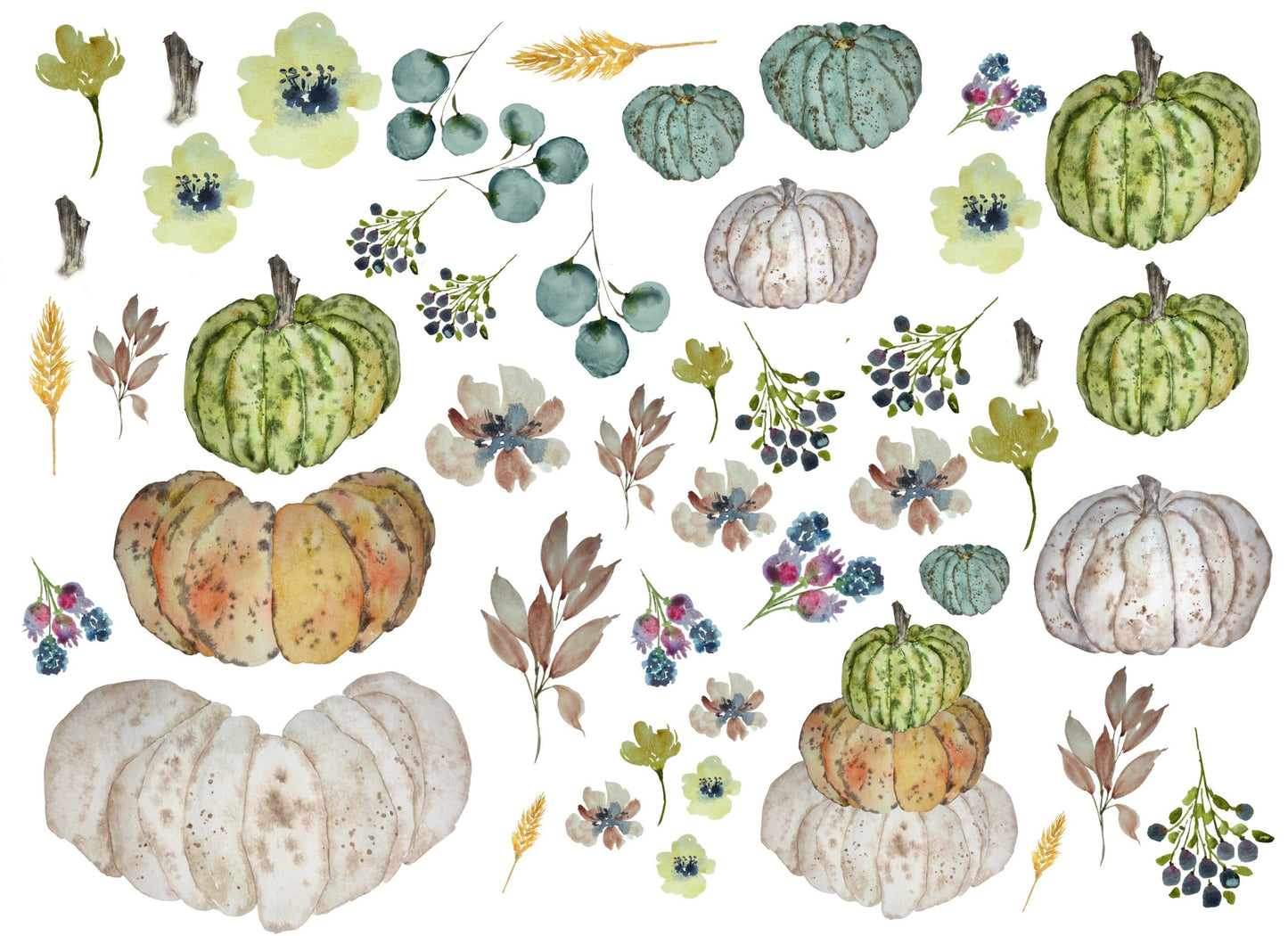 Heirloom Pumpkins- Roycycled Decoupage Paper