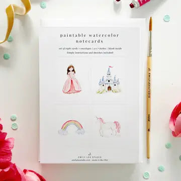 Fairytale Paintable Watercolor Notecards- Emily Lex Studio