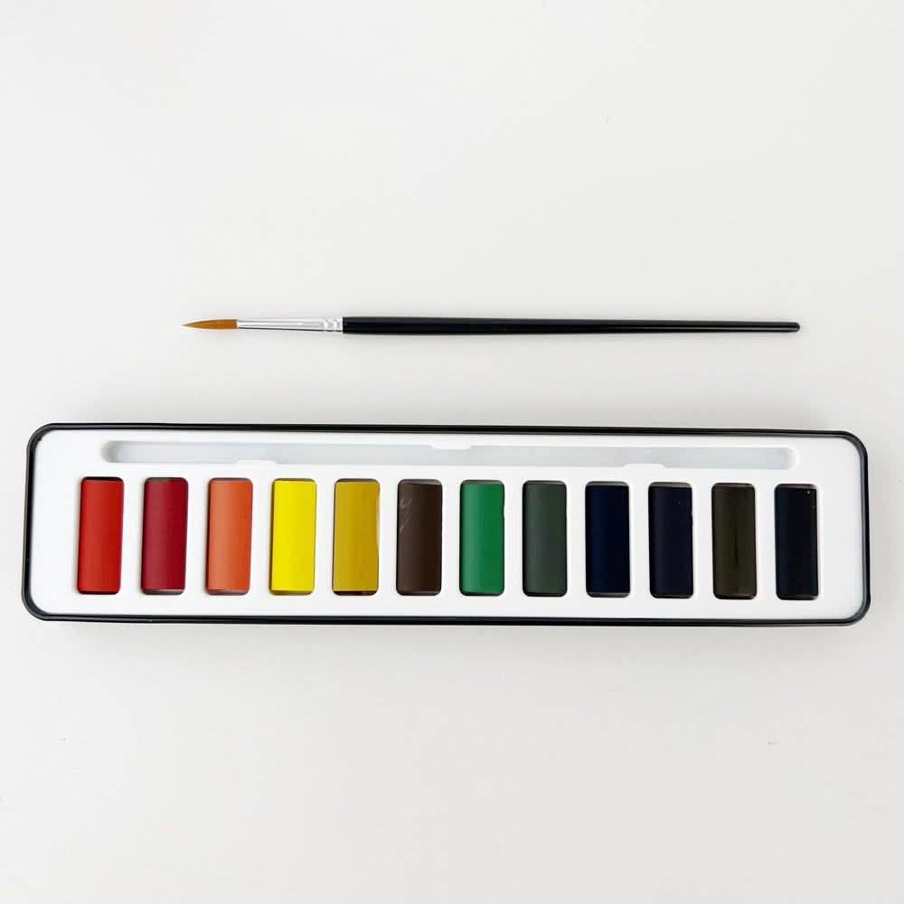 Watercolor paint set, 12 colors - by Emily Lex