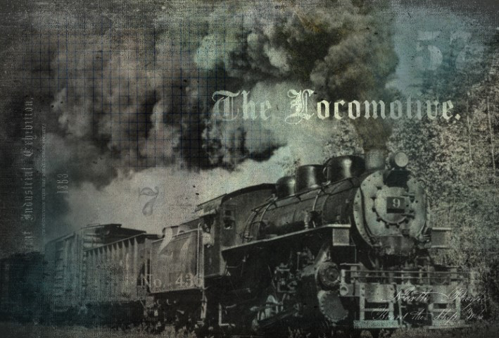 The Locomotive- Roycycled Decoupage Paper